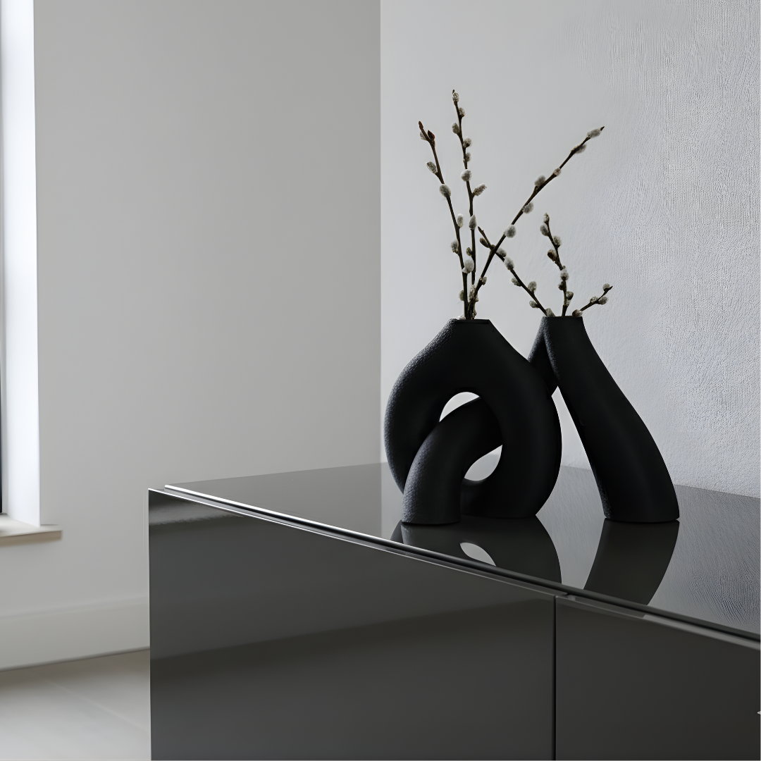 Interlock Vase, 3D-Printed Decorative Vase - Modern Minimalist Home Décor
