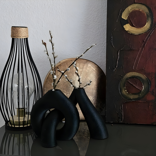 Interlock Vase, 3D-Printed Decorative Vase - Modern Minimalist Home Décor