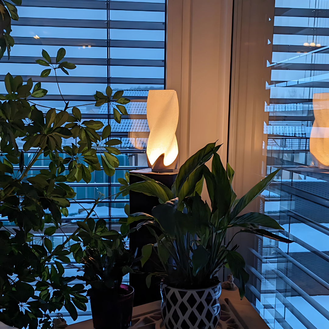 Twisto Marble Effect Lamp, Modern Sculptural lamp for Home Décor
