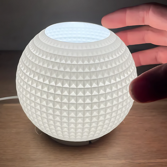 LumoOrb Textured Globe Lamp | Modern LED Table Light | Bedside & Ambient Home Decor