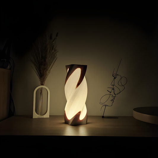 Twisto Marble Effect Lamp, Modern Sculptural lamp for Home Décor